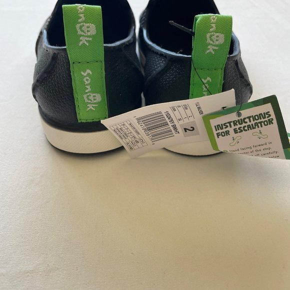 NEW Sanuk Lil Walker Black Water Shoes size 2 - Picture 6 of 10